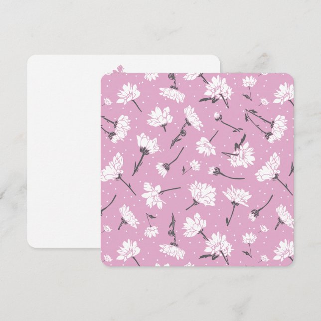 Cartes Pour Fêtes Annuelles Design Floral Rose - Art Fleur Élégant (Devant / Derrière)