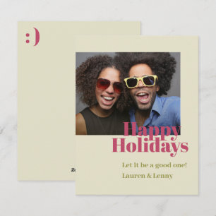 Cartes Pour Fêtes Annuelles Design moderne Gras ivoire Script photo Happy