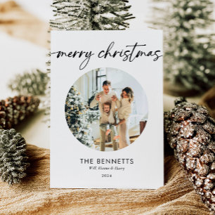 Cartes Pour Fêtes Annuelles Design moderne photo ronde de Noël