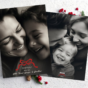 Cartes Pour Fêtes Annuelles design moderne tendance noël arc rouge 2 photo