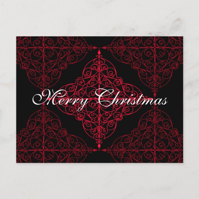 Cartes Pour Fêtes Annuelles Design ornemental de Noël gothique élégant (Devant)