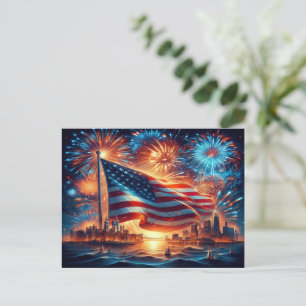 Cartes Pour Fêtes Annuelles Design patriotique avec drapeau américain et New Y
