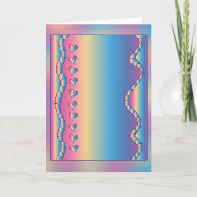 Cartes Pour Fêtes Annuelles Design rose avec coeur (Devant)