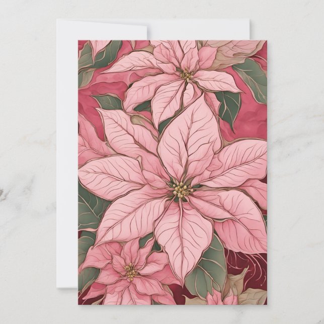 Cartes Pour Fêtes Annuelles Design rose de Noël Poinsettia (Devant)