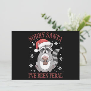 Cartes Pour Fêtes Annuelles Désolé Père Noël Je suis Feral Christmas Raccoon