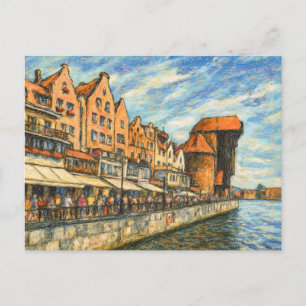 Cartes Pour Fêtes Annuelles Dessin au pastel de la porte de la grue historique