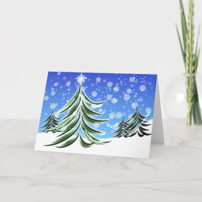 Cartes Pour Fêtes Annuelles Dessin d'arbre de Noël (Devant)