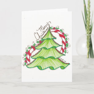 Cartes Pour Fêtes Annuelles Dessin d'arbre de Noël - Beau