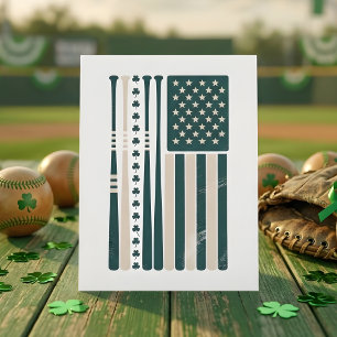 Cartes Pour Fêtes Annuelles Dessin d'art de shamrock de drapeau américain irla