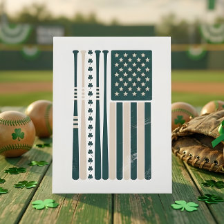 Cartes Pour Fêtes Annuelles Dessin d'art de shamrock de drapeau américain irla