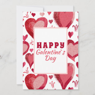 Cartes Pour Fêtes Annuelles Dessin de cœur rouge Joyeuse Galentine` s Day