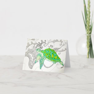 Cartes Pour Fêtes Annuelles dessin de la tortue de mer