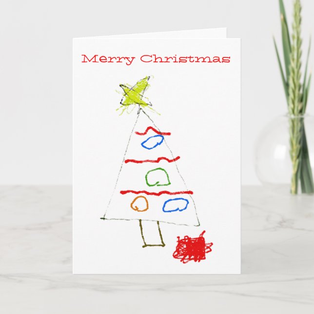 Cartes Pour Fêtes Annuelles Dessin de l'arbre de Noël (Devant)