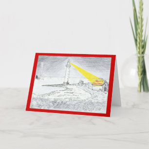 Cartes Pour Fêtes Annuelles Dessin de phare de Joyeux Noël