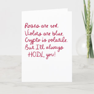 Cartes Pour Fêtes Annuelles Dessin de poème de la Saint-Valentin HODL Crypto d