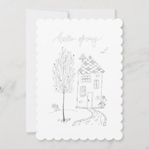 Cartes Pour Fêtes Annuelles Dessin d'encre source Hello