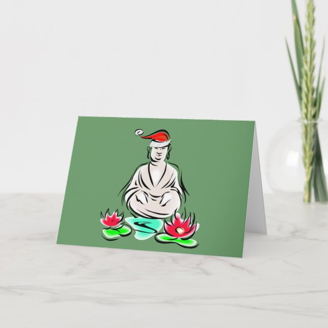 Cartes Pour Fêtes Annuelles Dessin du Bouddha de Noël (Devant)
