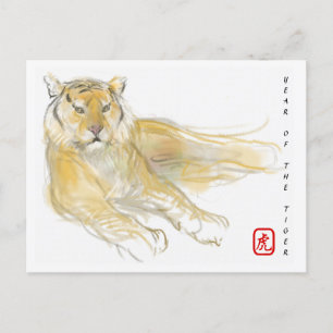 Cartes Pour Fêtes Annuelles Dessin original Tigre chinois Année Anniversaire H