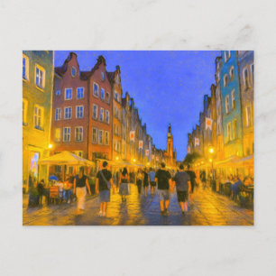 Cartes Pour Fêtes Annuelles Dessin pastel de Danzig vue de la porte de la vill