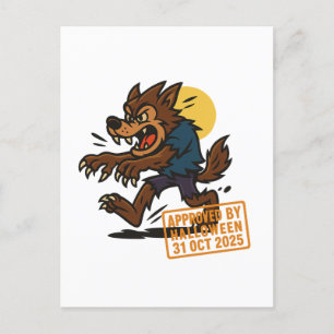 Cartes Pour Fêtes Annuelles Dessin Werewolf - Approuvé par Halloween
