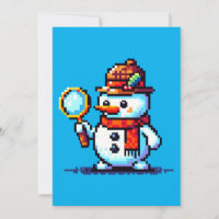 Détective Snowman - Drôle Pixel Art Mystère d'hive