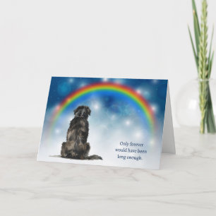 Cartes Pour Fêtes Annuelles Deuil de chien Terre-Neuve Veilleuses Sympathie
