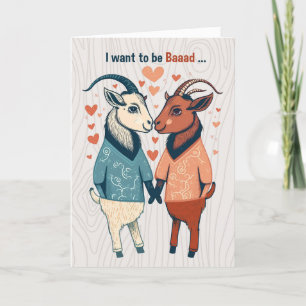 Cartes Pour Fêtes Annuelles Deux chèvres mâles veulent être Baaad Gay Valentin