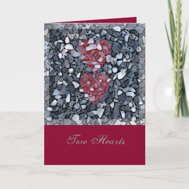 Cartes Pour Fêtes Annuelles Deux coeurs (Devant)