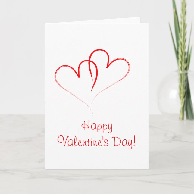 Cartes Pour Fêtes Annuelles Deux coeurs rouges - heureuse Sainte-Valentin ! (Devant)