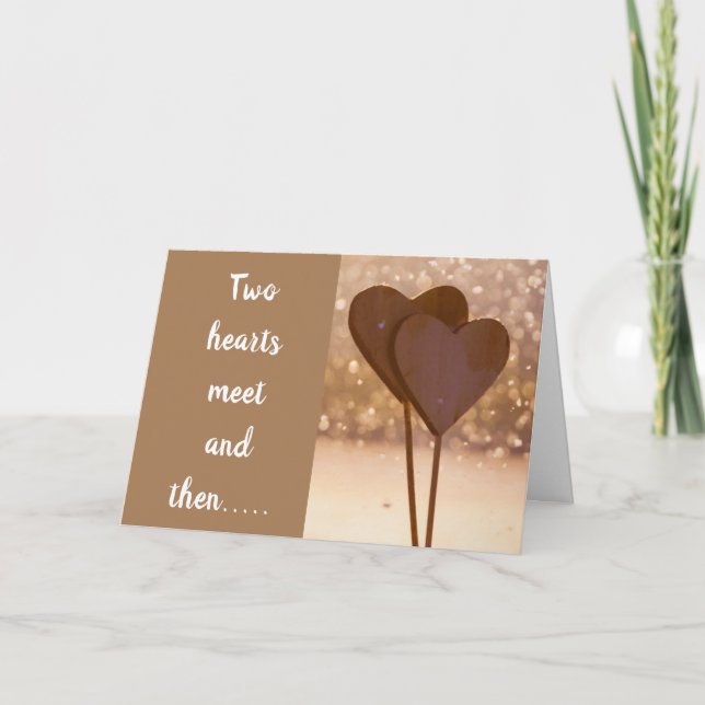 CARTES POUR FÊTES ANNUELLES "DEUX COEURS SE RETROUVENT" PUIS MARRAIGE (Devant)