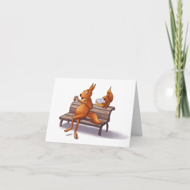 Cartes Pour Fêtes Annuelles Deux écureuils (Devant)