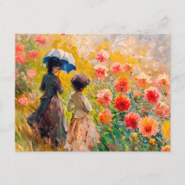 Cartes Pour Fêtes Annuelles Deux femmes à dahlia fleurit
