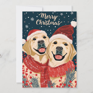 Cartes Pour Fêtes Annuelles Deux Joyeux Noël Labrador