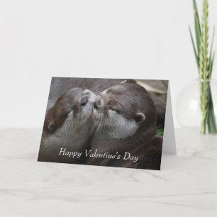 Cartes Pour Fêtes Annuelles Deux loutres adorables - Heureuse Sainte-Valentin