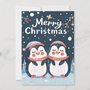 Cartes Pour Fêtes Annuelles Deux mignons pingouins Joyeux Noël