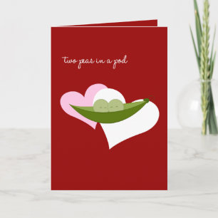 Cartes Pour Fêtes Annuelles Deux petits pois dans un pois