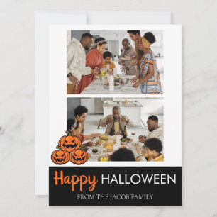 Cartes Pour Fêtes Annuelles Deux photos du citrouille Boo jack-o-lantern Hallo