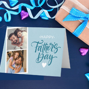 Cartes Pour Fêtes Annuelles Deux photos Fête des pères