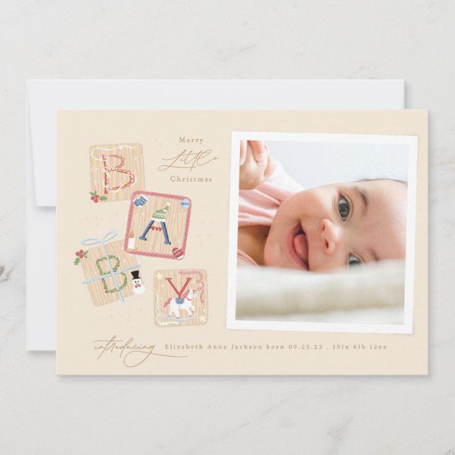 Cartes Pour Fêtes Annuelles Deux photos Mon premier joyeux Noël bébé naissance (Devant)