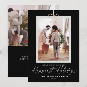 Cartes Pour Fêtes Annuelles Deux photos uniques Noël le plus heureux