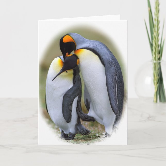 Cartes Pour Fêtes Annuelles Deux pingouins d'amour (Devant)
