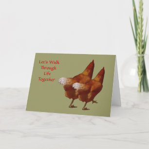 Cartes Pour Fêtes Annuelles Deux poulets côte à côte : Valentine : Art