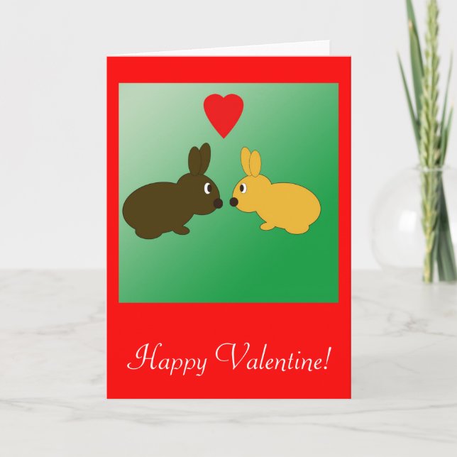 Cartes Pour Fêtes Annuelles Deux Rabbits Valentine (Devant)