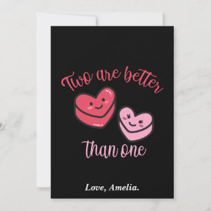 Cartes Pour Fêtes Annuelles Deux sont meilleurs qu'un Valentin