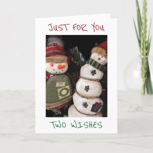 CARTES POUR FÊTES ANNUELLES DEUX SOUHAITS=**JEUNE NOËL **HEUREUSE NOUVELLE ANN