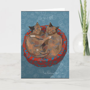 Cartes Pour Fêtes Annuelles Deux Tortues Shell Cats... Fêtes