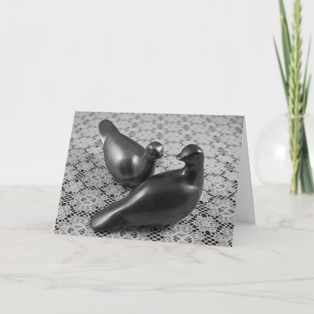 Cartes Pour Fêtes Annuelles Deux Turtledoves - Une Offre Simple (Devant)