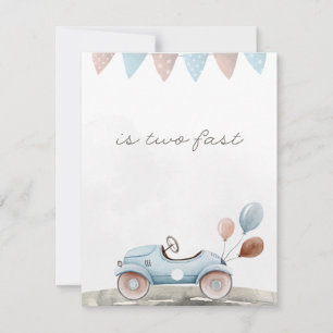 Cartes Pour Fêtes Annuelles Deux voitures de course rapide Anniversaire de enf