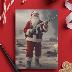 Cartes Pour Fêtes Annuelles Deuxième amendement contre Woke Père Noël Funny Ch
