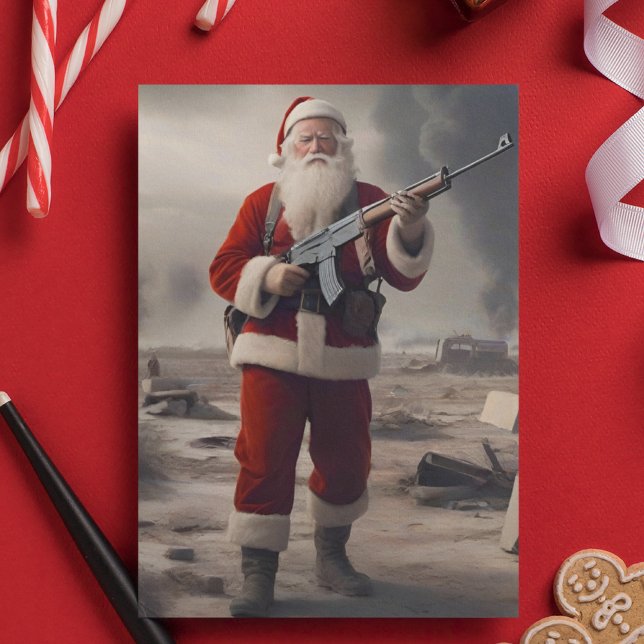 Cartes Pour Fêtes Annuelles Deuxième amendement contre Woke Père Noël Funny Ch (Créateur téléchargé)